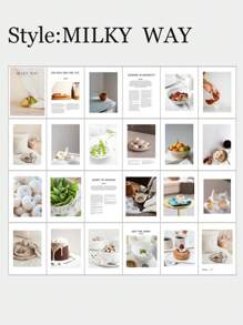 1入組Ins風格簡約英文雜誌，攝影道具，攝影背景，家居裝飾，簡約風格，適用於直播，街拍，適用於美食，珠寶，化妝品和其他攝影活動