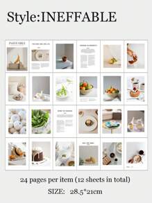 1入組Ins風格簡約英文雜誌，攝影道具，攝影背景，家居裝飾，簡約風格，適用於直播，街拍，適用於美食，珠寶，化妝品和其他攝影活動