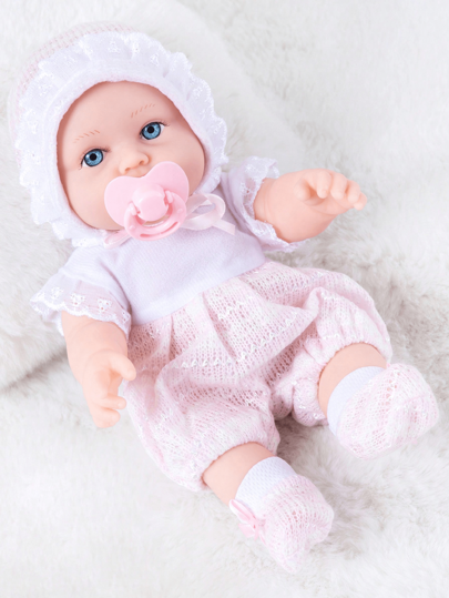 Christmas Decoration 30CM Simulation Silicone Doll Pink Plush Doll Cute Doll, Rubber Doll Companion For Kids, 12-Inch Baby Doll For Pretend Play