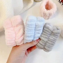 2 piezas Toallas de muñeca para mujeres para lavarse la cara, banda de toalla de spa de microfibra para la muñeca, bandas de lavado de cara absorbentes para prevenir que el agua se derrame por los brazos para niñas