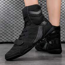 TACHUAN 1 Pair Women's Professional High-Top Wrestling Shoes, Boxing Training Shoes, Fitness Kickboxing Boots - Black - View 8