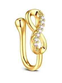 CIZME 1PC Fake Nose Ring CZ African Nose Cuffs Gold Faux Septum Nose Rings Clip On Nose Jewelry For Woman Non Pierced Jewelry, Multi-Style Fake Nose Rings For Women African Nose Cuff Non Piercing Nice Gift For Her On Birthday/Valentine's Day/Christmas, Fake Septun Fake Nose Ring