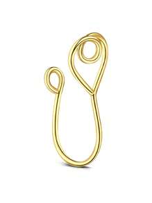 CIZME 1PC Fake Nose Ring CZ African Nose Cuffs Gold Faux Septum Nose Rings Clip On Nose Jewelry For Woman Non Pierced Jewelry, Multi-Style Fake Nose Rings For Women African Nose Cuff Non Piercing Nice Gift For Her On Birthday/Valentine's Day/Christmas, Fake Septun Fake Nose Ring