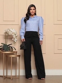 Women Blouses - 淺藍色 - 查看 5