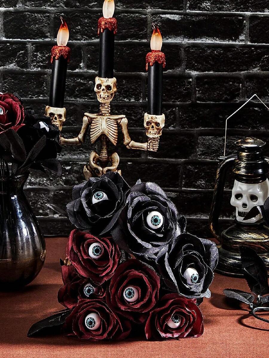 2pcs Halloween Decoration Rose Outdoor Decor Artificial Bloody Roses
