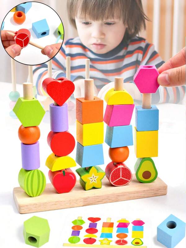 Frühes pädagogisches Lernens Kit für Kinder - geometrische Formen passenden Puzzlespielzeug, Obstformen Erkennung, Training der Hand-Augen-Koordination für Babys