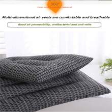 One Latex Particle Pillow For Nap, Bed, Travel, Neck Protection, Massage, Health, And Anti-Mite. Made With Fine Supportive Natural Latex Particles. Suitable For Home, Dormitory, Company, Travel, Business, And Flight. - Graphite Black - View 2