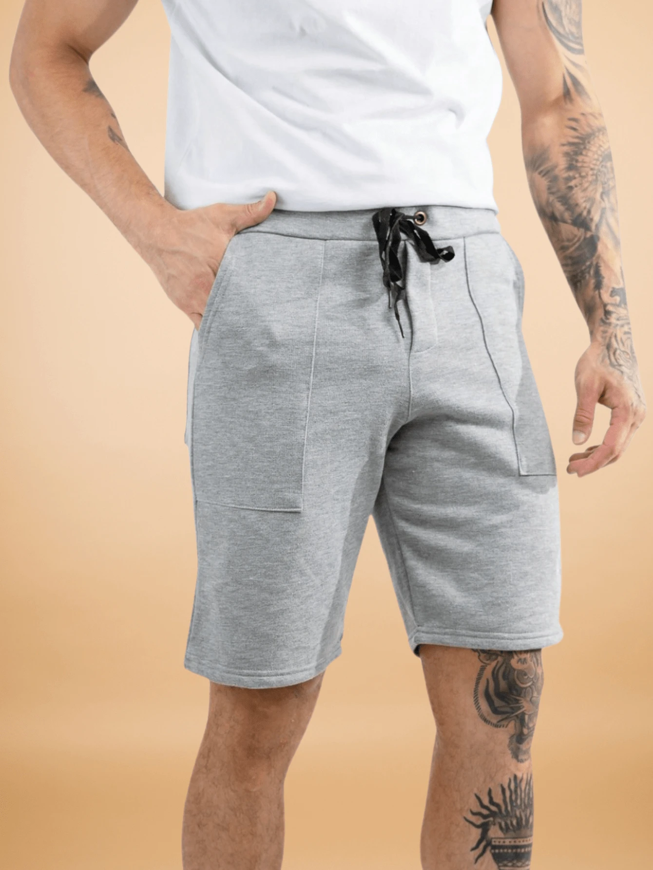 Men Shorts - 灰色 - 查看 1