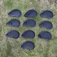 10pcs Waterproof Golf Iron Head Covers - Durable PU Material For Ultimate Club Protection And Longevity Black And White Colors - Multicolor - View 4
