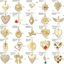 1pc Gold Heart Wing Butterfly Charm Pendant For DIY Jewelry Making, Wedding Decoration Accessories - Yellow Gold - View 2