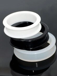 3 对装黑色透明白色厚硅胶隧道柔性耳皮空心量规适用于耳洞穿刺 - 三對混顏色 - 查看 4