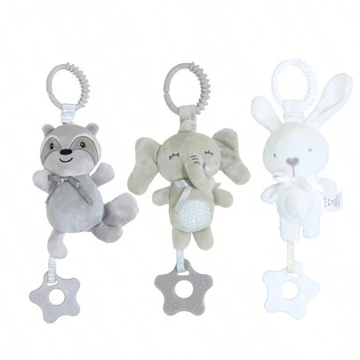 Baby Toy, Sensory Rattles Toys Set, Early Development Learning Music Toys Newborn Baby Shower Birthday Gifts Boys Girls Cribs Strollers Hanging Bells Rabbit Car Seats Toys Elephant Crib Toys, Holiday Essential, Best Mother's Day Gift
