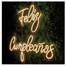 Letrero Luminoso Led Neón De Feliz Cumpleaños Para Fiesta Tamaño: feliz (30 x 29 cm), cumpleaños (55 x 29 cm) - Amarillo - Ver 2