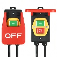 Emergency Stop Switch 220V Single-Phase On-Off Switch 16A Safety Switch Emergency Push Button Switch For Quickly Switching Off Electrical Devices - 黑色 - 查看 4