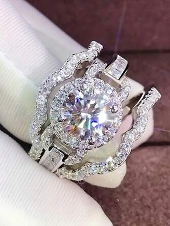 3入組時尚創意波西米亞風格閃爍戒指套裝，獨特設計，適合女性日常佩戴，婚禮和訂婚禮物