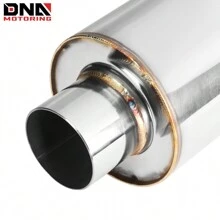 2" Inlet Stainless Steel Straight-Through Exhaust Muffler 3" Burnt Diagonal Tip