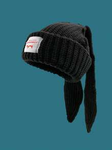 1pc Women's Winter Knit Hat, Cute Rabbit Ear Shaped Thickened Warm Woolen Cap For Daily Wear And Outdoor Activities - Multicolor - View 13