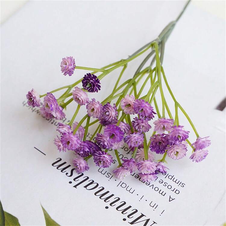 3pcs Premium Real Touch Artificial Babys Breath Flowers - Oxidation Resistant, Long-Lasting, And Realistic Decorations For Wedding, Birthday, Bridal Shower, Home, Office, Outdoor Garden, And Yard - No Vases Included - Multicolor - View 16