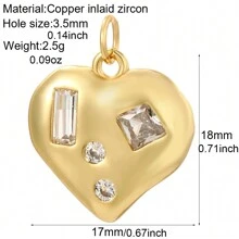 1pc Gold Heart Wing Butterfly Charm Pendant For DIY Jewelry Making, Wedding Decoration Accessories - Yellow Gold - View 20