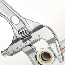 1件装浴室扳手带刻度通用水管安装多功能短柄扳手大开口水龙头水槽专用工具