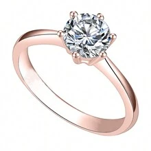 Paris Jewelry 18K Rose Gold 3ct Created White Sapphire Engagement Ring Size 11 - 彩色 - 查看 1