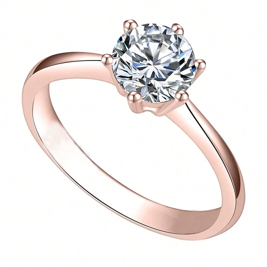 Paris Jewelry 18K Rose Gold 3ct Created White Sapphire Engagement Ring Size 11 - 彩色 - 查看 1