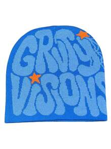 1 件 Y2K 风格大胆哥特式提花针织帽，柔软舒适的便帽，适合户外骑行、旅行、滑雪和街头秋季装扮 - A - 查看 23