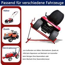 LILIIN Lawn Tractor Lift Lifting Device, Red, Lawn Tractor Lawn Mower Lifter 45° Inclination Adjustable, 400KG Lifting Platform Lifting Device For Ride-On Mower Cleaning Aid Universal - 紅色 - 查看 4