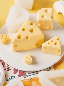 DIY Cheese Shaped Soap Pinching Toy Silicone Mold, For Making Realistic Cheese Shaped Aromatherapy Candles, Fridge Magnets And Ornaments - White - View 4
