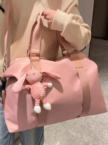 Weekend Overnight Holiday Luggage, Travel Luggage, Large-Capacity Gym Yoga Bag, Dry-Wet Carry-On Handbag, Large-Capacity Leisure Multifunctional Portable Animal Pendant Decoration Design Shoulder Bag Suitable For Business, Vacation, Outdoor, Skiing, Sports, School Bag Travel Essentials, Beach Summer Vacation Travel Organizers. Travel Bag For Suitcase Overnight Bag Gym Bag Duffle Bag Weekend Bag Duffel Bag For Luggage Carry On Bag College Bag Luggage Bags Weekender Bag Hospital Bag Pink Winter