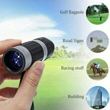 Telescopio telémetro 7x18 Medidor de distancia Monocular de golf Rango de bolsillo Instrumento óptico Caza al aire libre Senderismo - Plateado - Ver 4