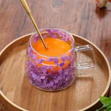 Tazas de flores transparentes - Taza de café con flores secas de 200 ml de capacidad, taza de café con flores de gran capacidad | Elegante taza de café con flores secas con mango, creativas tazas de flores con doble aislamiento para café, té, jugos - Multicolor - Ver 5