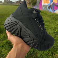 Women's Sneaker Chunck Sneakers Launch 7cm Height Comfortable Promotion Immediate Shipping - 黑色 - 查看 3