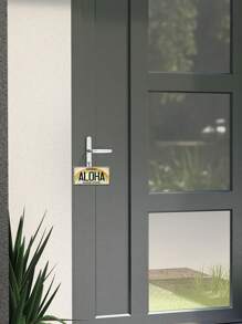 1 Stück quadratische hölzerne dekorative Hängetafel, Hawaii Aloha Staat Identifikation, an der Wand befestigte dekorative hölzerne Hängetafel, Vintage Dekoration für Wohnzimmer Veranda