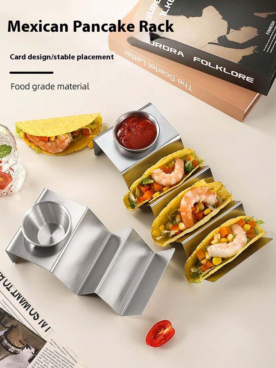 Support à Tacos En Acier Inoxydable 28x20 Cm - Plateau Service Four & Lave-Vaisselle