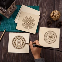 4/8 piezas Hojas de madera contrachapada 6 X 6 x 0.8 pulgadas - 2 mm de grosor Tablero de madera contrachapada de tilo natural sin terminar para manualidades, pintura, fabricación de modelos, pirograbado y proyectos láser