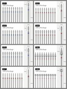 Juego de 10 piezas de brocas de diamante para lima de uñas, cortador de fresado de diamante para manicura de 3/32", removedor de cutículas, herramienta para máquina de uñas - Multicolor - Ver 4
