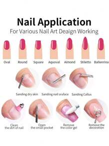 Juego de 10 piezas de brocas de diamante para lima de uñas, cortador de fresado de diamante para manicura de 3/32", removedor de cutículas, herramienta para máquina de uñas - Multicolor - Ver 6