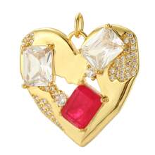 1pc Gold Heart Wing Butterfly Charm Pendant For DIY Jewelry Making, Wedding Decoration Accessories - Yellow Gold - View 22