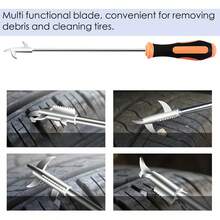 1 件装轮胎修理工具汽车轮胎石去除器挂钩，汽车轮胎凹槽工具清洁钩车轮胎面槽石砾去除器，汽车轮胎清洁钩汽车轮胎石去除器挂钩轮胎石清洁钩 - 銀色 - 查看 9