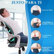 Soporte Lumbar para Silla,Respaldo Lumbar de Oficina,Almohada de apoyo para Asientos para Coche,Cojín Trasero de Espuma para aliviar el dolor de espalda,Diseño Ergonómico,Adecuado para Auto y Hogar - Negro - Ver 3