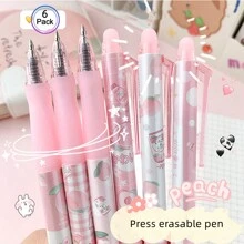 6 cái Có thể xóa Có thể thu vào Bút bi Với Pha lê Xanh Ink - Hồng - Xem 2