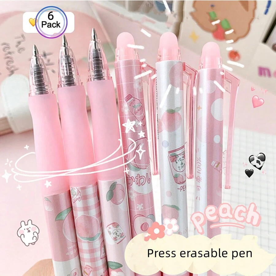 6 cái Có thể xóa Có thể thu vào Bút bi Với Pha lê Xanh Ink