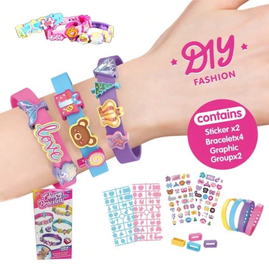 Pulseras de cuentas divertidas para niños, joyería para niñas, bolsos hechos a mano, regalos hechos a mano para niños, regalos de graduación para niños y niñas (color de la pulsera al azar)