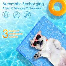 Tampă cu gel de răcire pentru animale de companie de 16 x 20 inci, dimensiunea S, covoraș de gel cu auto-răcire lavabil pentru pisici, câini, în interior, în aer liber, pat de răcire vara pentru animale de companie