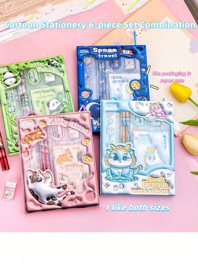 6 قطع/مجموعة طقم قرطاسية ثلاثي الأبعاد كرتوني ، يتضمن أقلام رصاص ،ممحاة ومسطرة، هدايا قرطاسية كرتونية ثلاثية الأبعاد لعيد الميلاد ،عيد الميلاد، لوازم المدرسة، علبة هدايا قرطاسية جذابة وأنيقة، هدايا كرتونية جميلة للعودة إلى المدرسة
