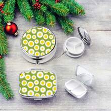 2pcs Round And Square Decorative Pill Box - Travel Metal Storage Box, Safe And Reliable, Simple And Convenient, Exquisite Pattern, Perfect Gift - Multicolor - View 22