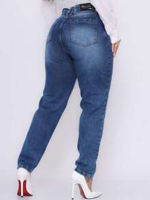 Women Jeans - 藍色 - 查看 2