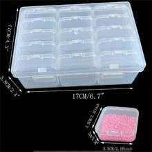 1pc Clear Plastic Jewelry Storage Box With Grids, Adjustable Compartments, For Beads And Earrings Rectangle Container - Various - View 3