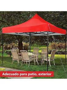 3x3 Metros Repuesto de Lona para Toldo para Jardín y Exteriores Impermeable Carpa Plegable Toldo Plegable Repuesto para Toldo Tienda de Campaña Toldo de Repuesto para Exteriores Plegable Impermeable - Rojo - Ver 4